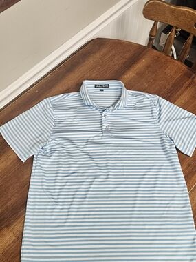 Southern Tide Light Blue & White Striped Polo